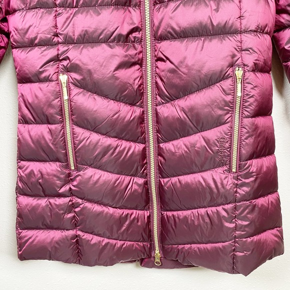 BARBOUR Ailith Berry Pink Gold Quilt Vegan Sustainable Puffer Jacket Size 4 - Picture 4 of 13